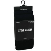 Wholesale - 2pk S-L WOMEN BLACK TIGHTS STEVE MADDEN C/P 24, UPC: 194587004039